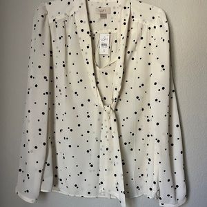 Loft Sheer Long Sleeve Blouse